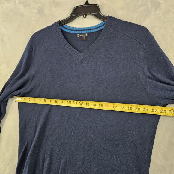 Smartwool‎ Mens Large V Neck Blue Sweatshirt Wool Blend ( Peeling) - Picture 5 of 8